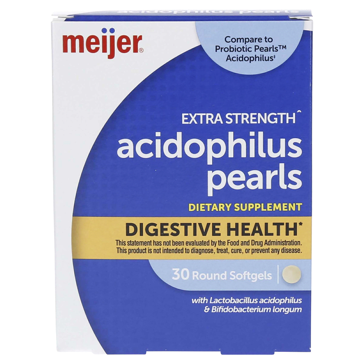 slide 1 of 1, Meijer Probiotic Pearls Acidophilus Extra Strength, 30 ct