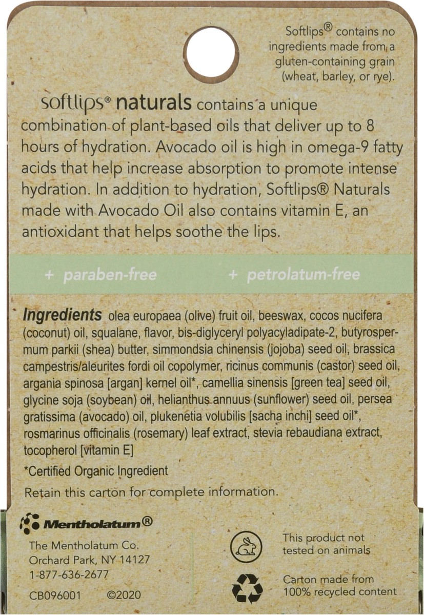 slide 5 of 9, Softlips Avocado Naturals Lip Balm, 0.15 oz