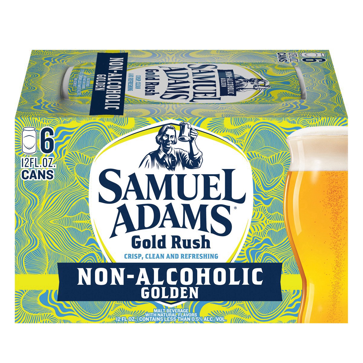 slide 3 of 8, Samuel Adams Gold Rush Non-Alcoholic Golden Beer - 6pk/12 fl oz Cans, 6 ct; 12 fl oz