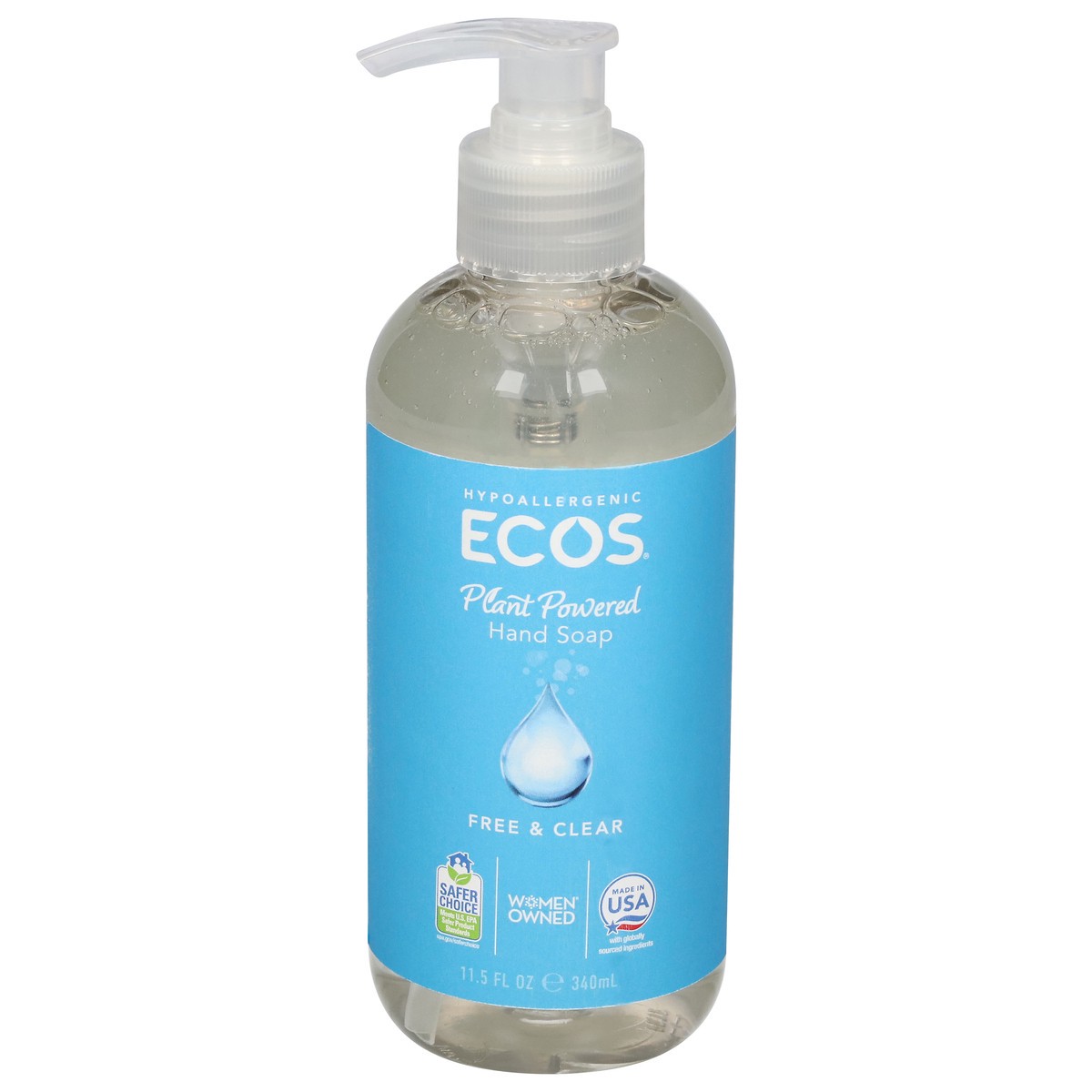 slide 1 of 9, ECOS Plant Powered Free & Clear Hand Soap 11.5 fl oz, 11.5 oz