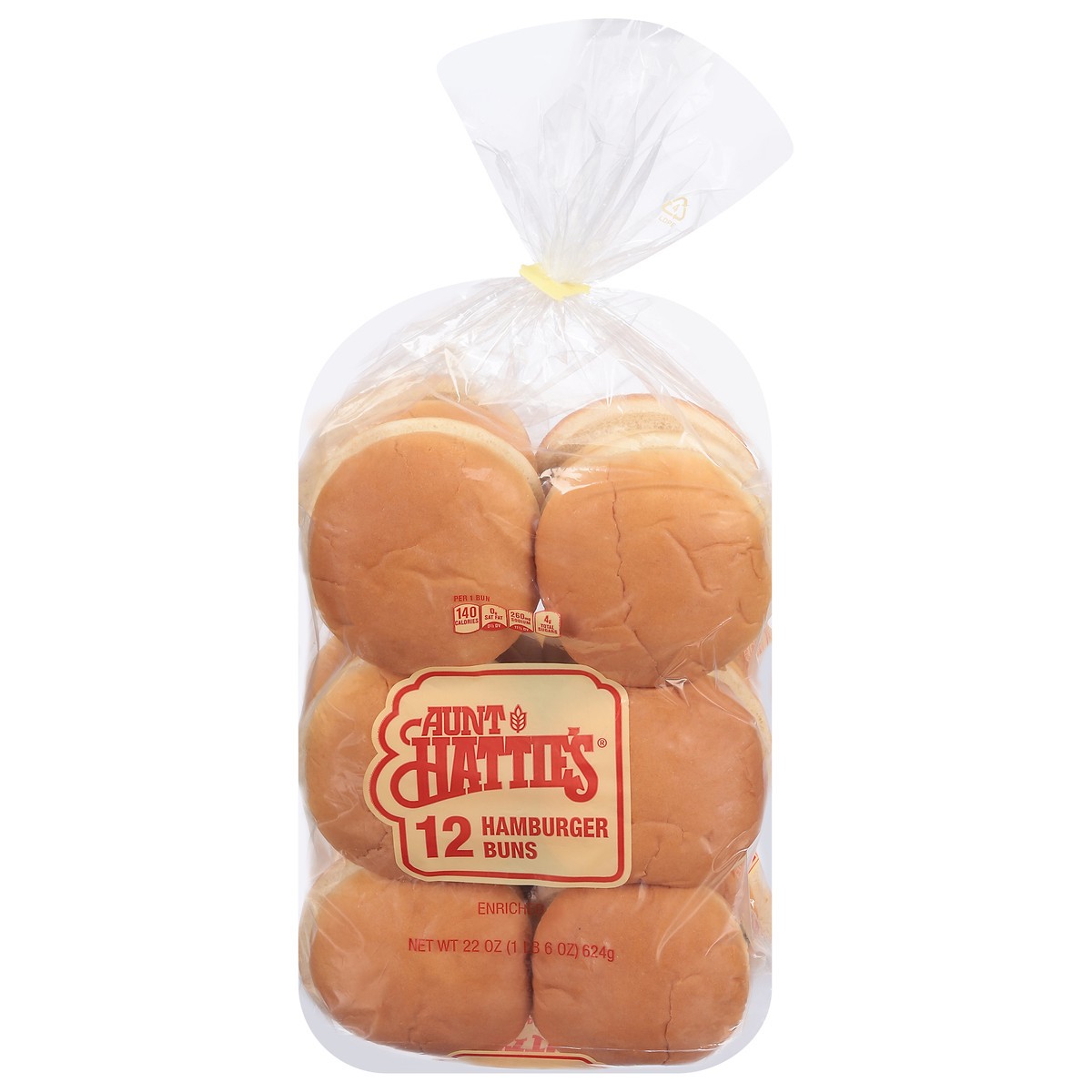 slide 1 of 9, Aunt Hattie's Enriched Hamburger Buns 12 ea, 12 ct