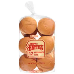 Aunt Hattie's Enriched Hamburger Buns 12 ea