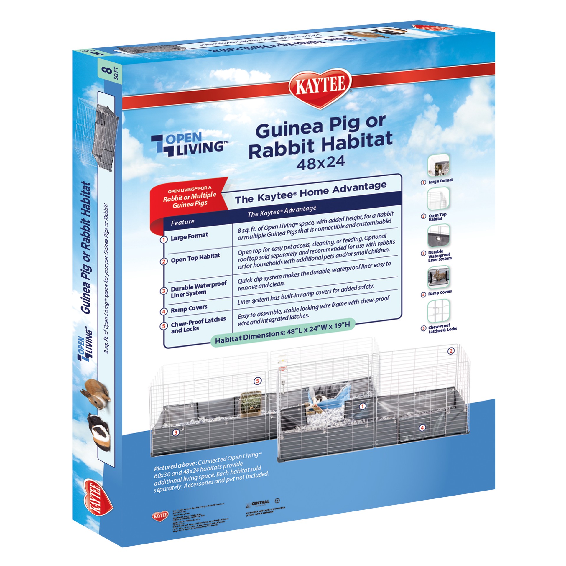 slide 8 of 10, Kaytee Hard Goods Kaytee Open Living Habitat 48" x 24", 1 ct