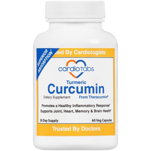 slide 1 of 1, CardioTabs Turmeric Curcumin Dietary Supplement Vegetable Capsules, 60 ct