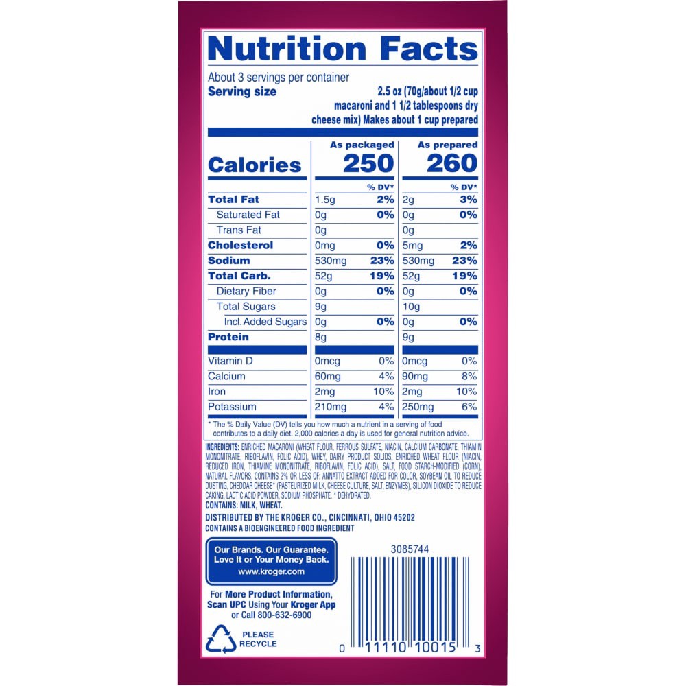 slide 2 of 3, Kroger Original Mac & Cheese, 5 ct; 7.25 oz