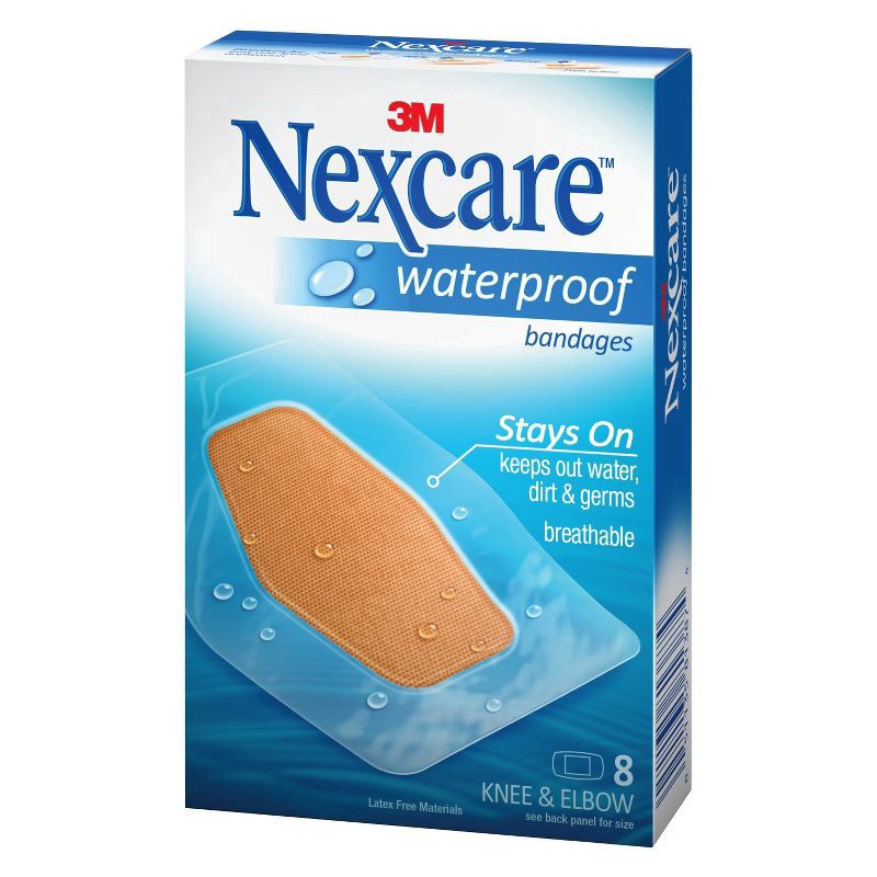 slide 2 of 11, Nexcare Clear Waterproof Knee & Elbow Bandages 8 ea, 8 ct