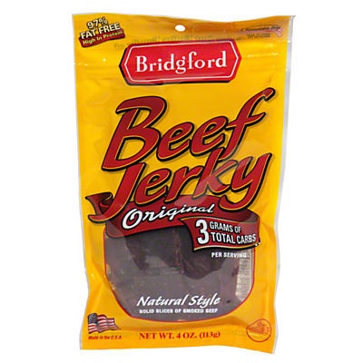 slide 1 of 1, Bridgford Beef Jerky - Natural Style, 3.25 oz