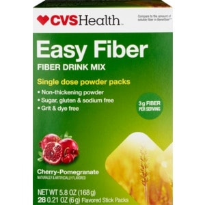 slide 1 of 1, CVS Health Easy Fiber Single Dose Powder Packs, Cherry-Pomegranate, 28 ct