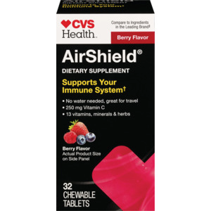 slide 1 of 1, CVS Health Airsheild Chewable Tablets, Berry, 32 ct