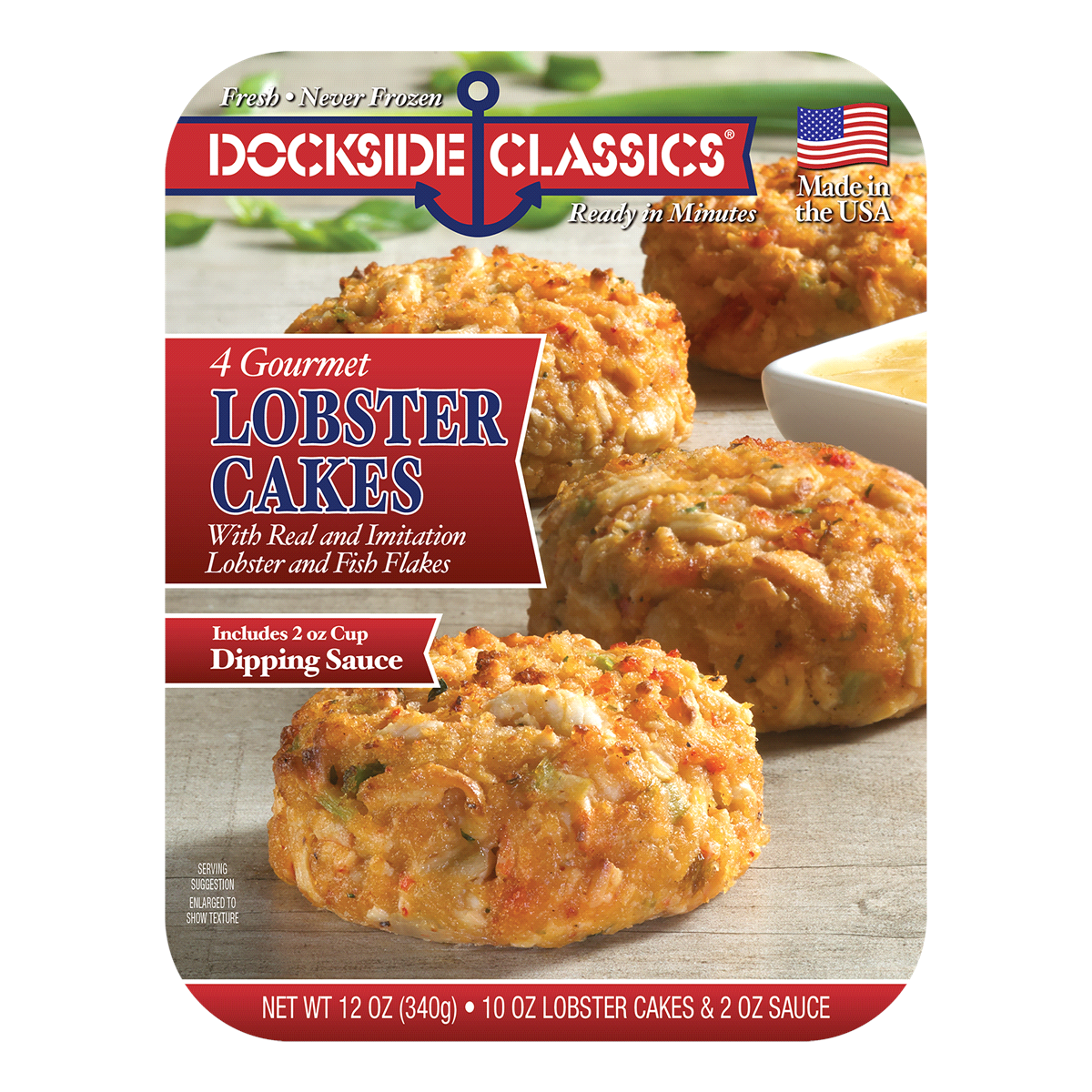 slide 1 of 1, Dockside Classics Gourmet Lobster Cakes With Sauce, 4 ct; 12 oz