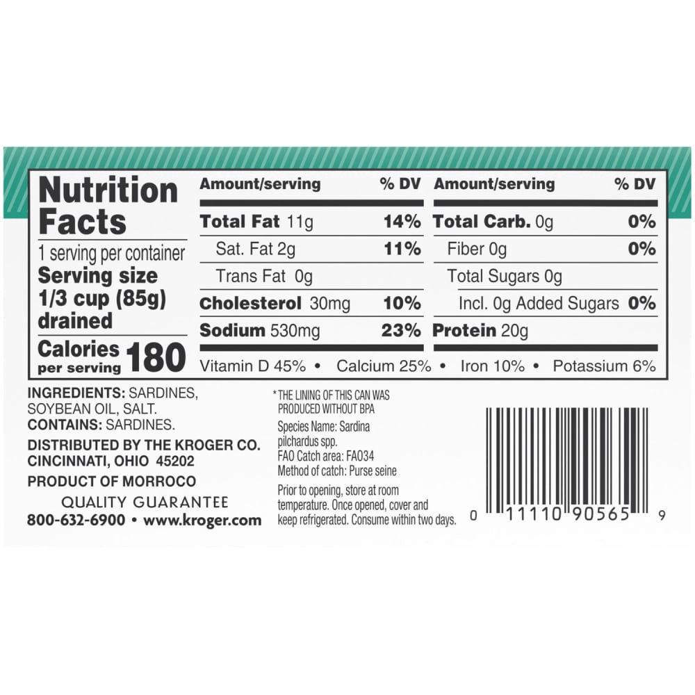 slide 3 of 4, Kroger Skinless & Boneless Sardines - 4.38 oz, 4.38 oz