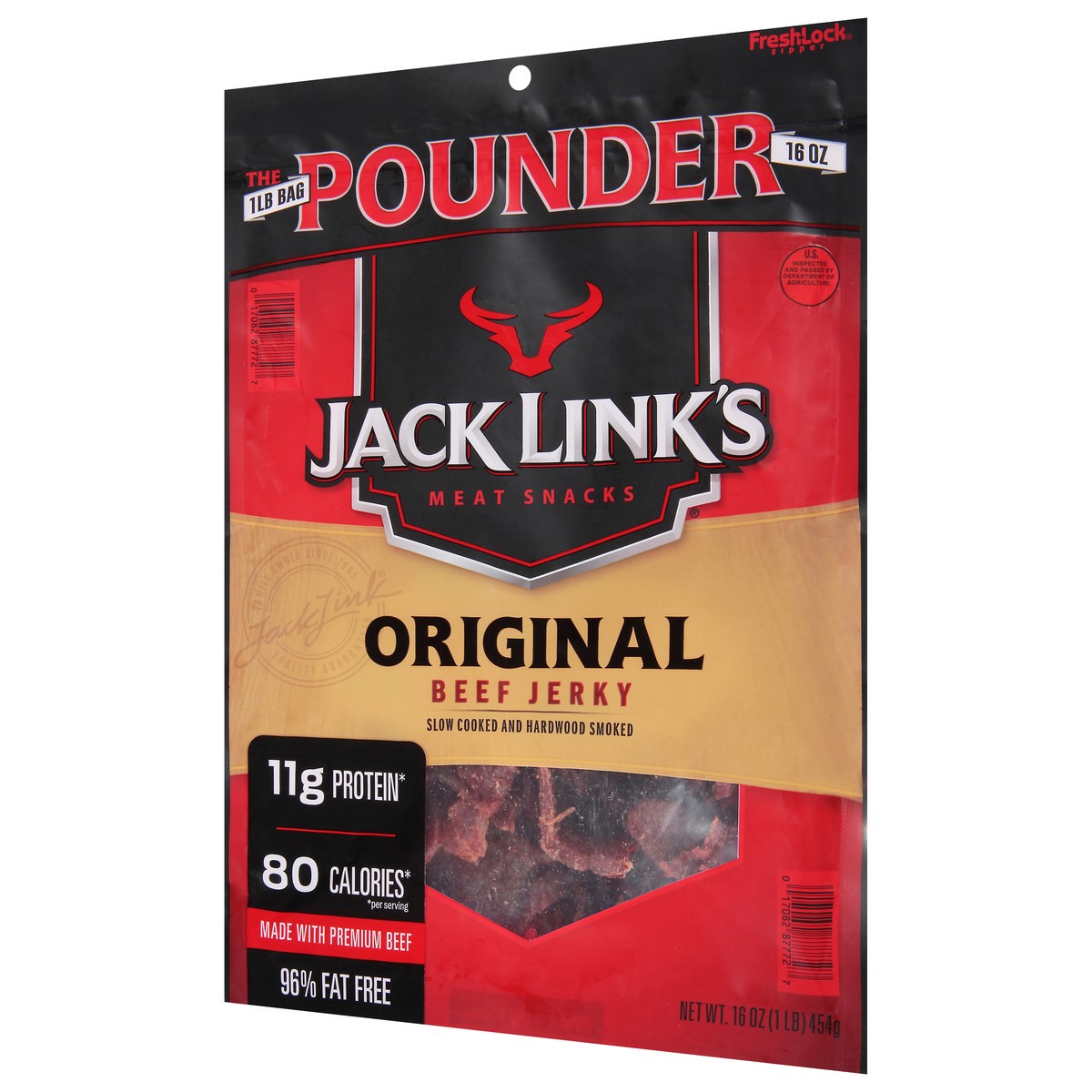 slide 3 of 9, Jack Link's 16 Ounce Jack Link's Original Beef Jerky 1/1 Count, 16 oz