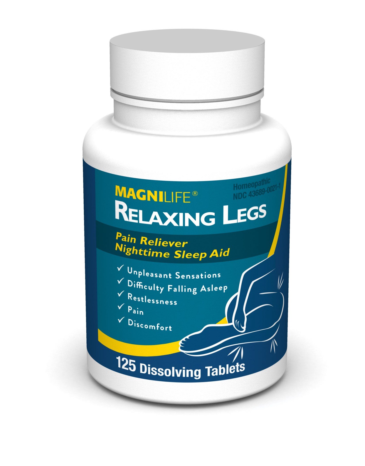 slide 3 of 3, MagniLife Relaxing Legs Homeopathic Pain Reliever Nighttime Sleep Aid, 125 ct