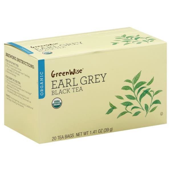 slide 1 of 1, GreenWise Black Tea, Organic, Earl Grey, Bags, 1 ct