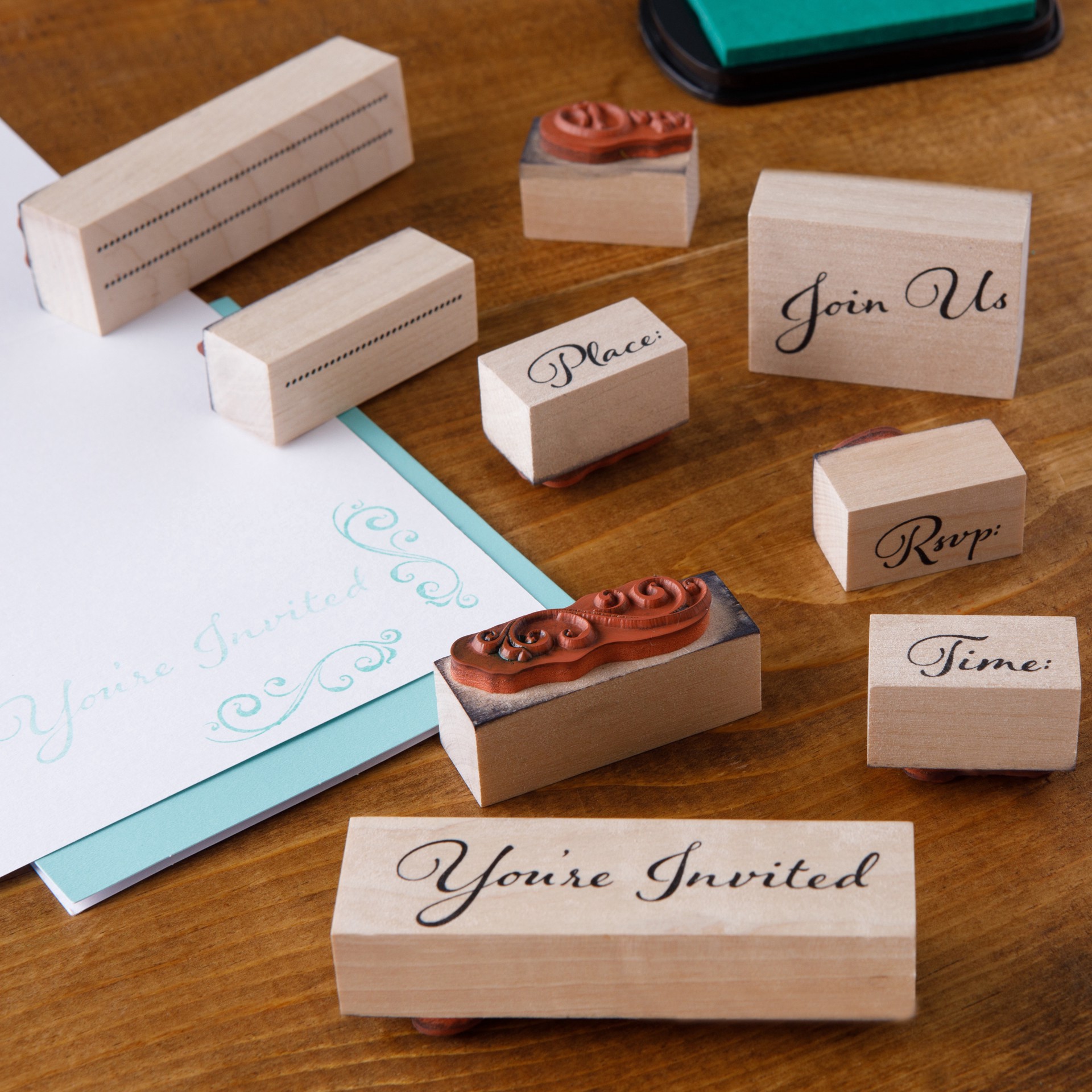 slide 5 of 5, Join Us Wood Stamp Set By Recollections, 3.5 in x 1 in