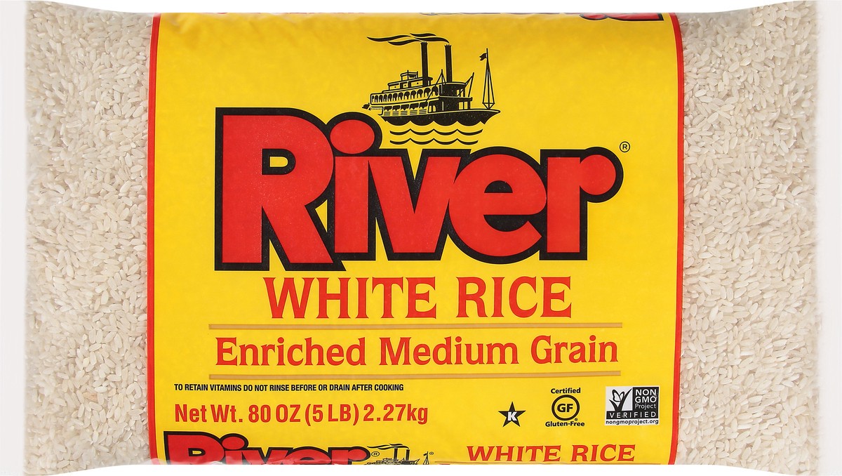 slide 5 of 9, River Enriched Medium Grain White Rice 80 oz, 80 oz