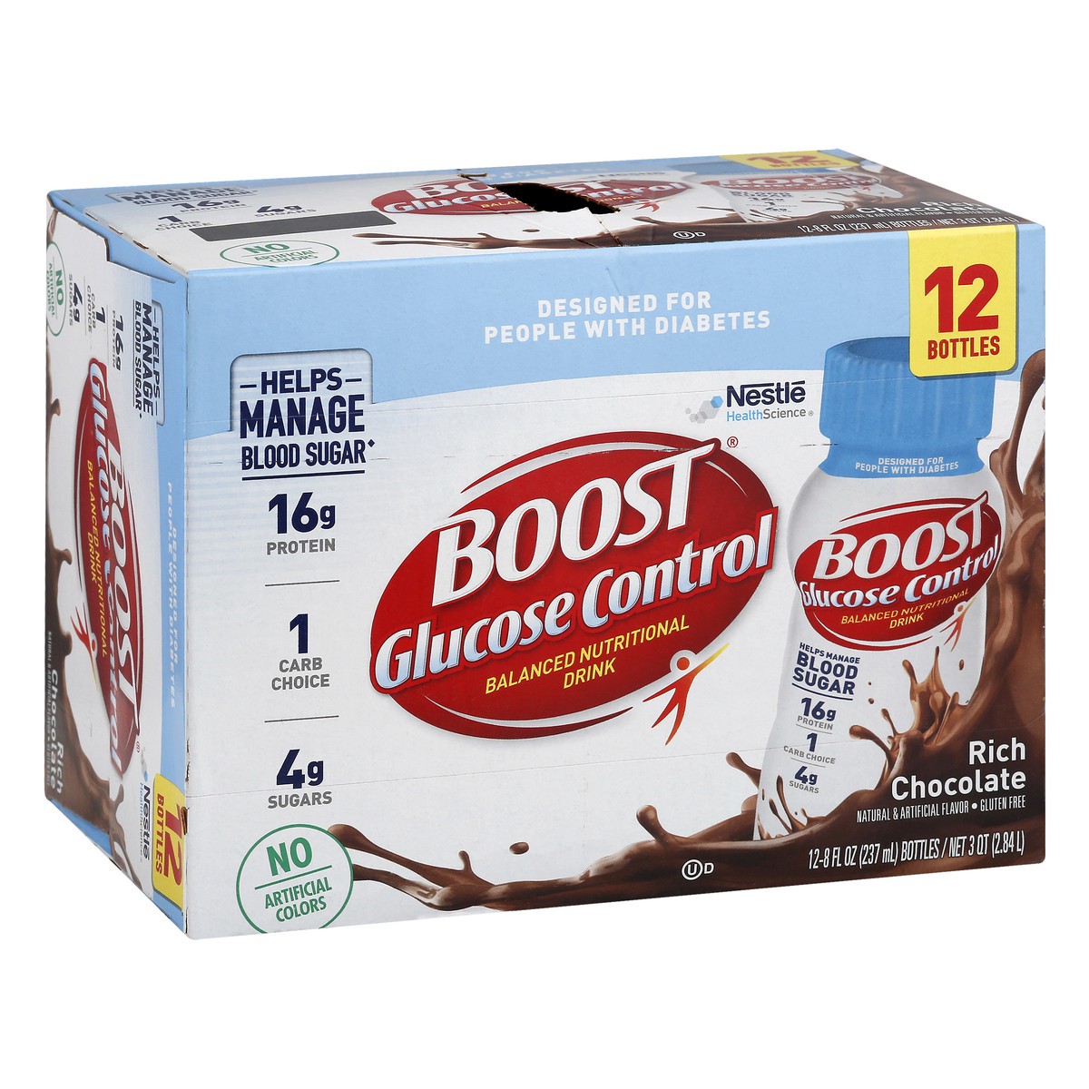 slide 8 of 10, Boost Glucose Control Ready to Drink Nutritional Drink, Rich Chocolate Nutritional Shake, 12 - 8 FL OZ Cartons, 12 ct; 8 fl oz