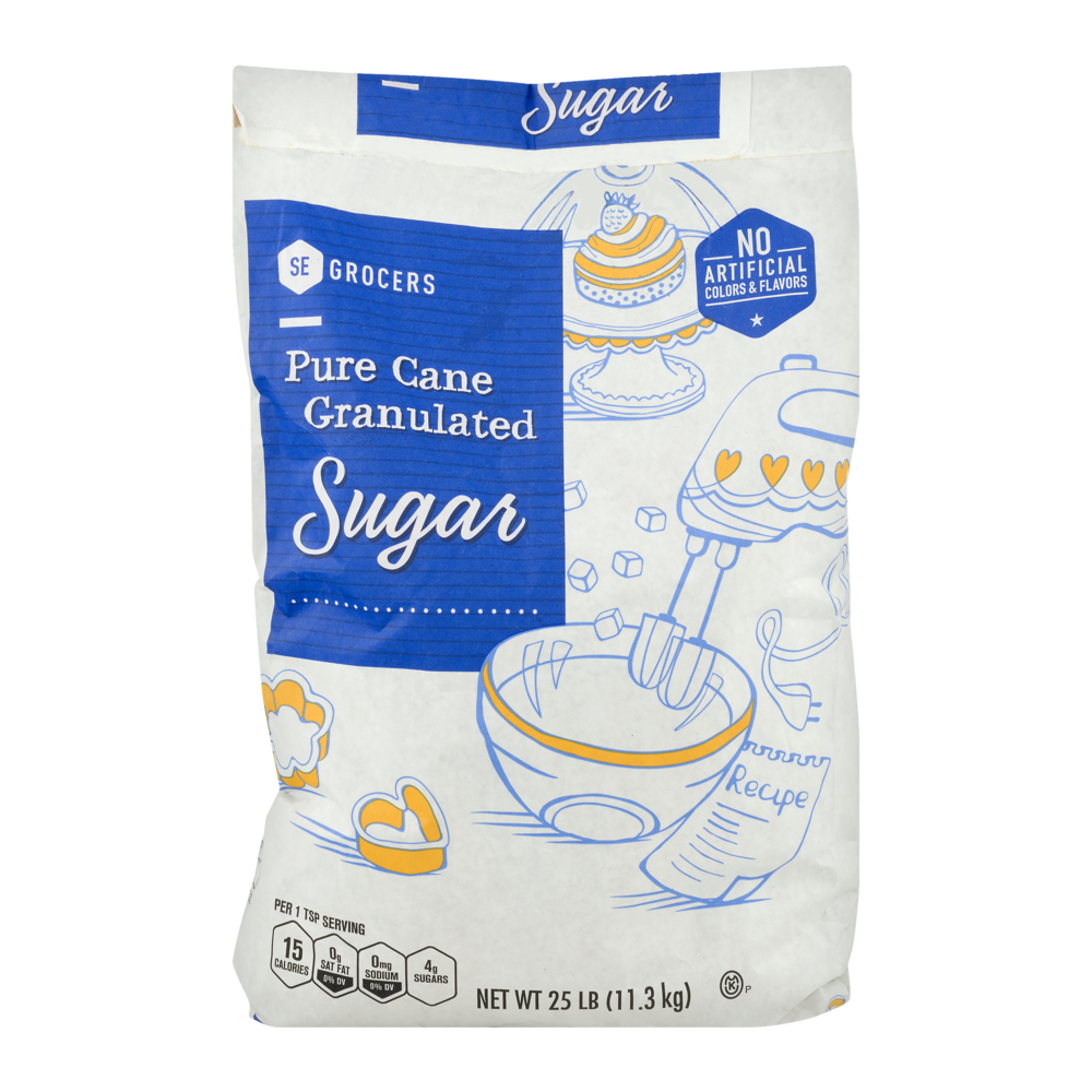 slide 1 of 1, SE Grocers Sugar Pure Cane Granulated - 25 lb, 25 lb