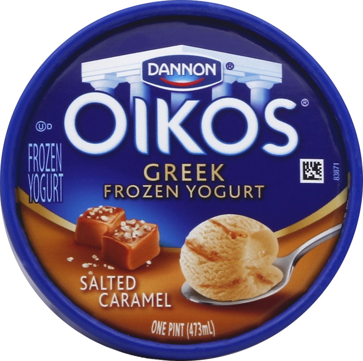 slide 2 of 3, Oikos Frozen Yogurt, Greek, Salted Caramel, 1 pint