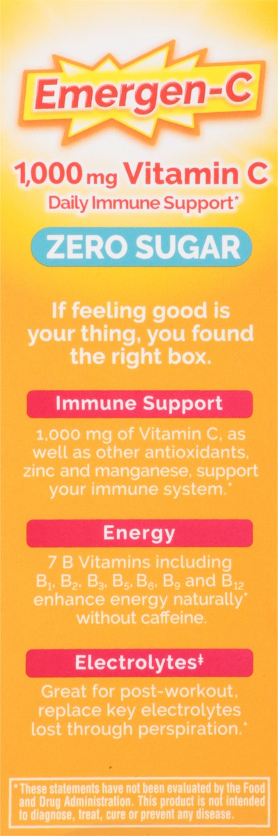slide 9 of 13, Emergen-C Zero Sugar Powder, 1000 mg Vitamin C for Daily Immune Support, Vitamin C Supplements with Zinc and Manganese, B Vitamins and Electrolytes, Raspberry Lemonade Flavor - 18 Count, 18 ct