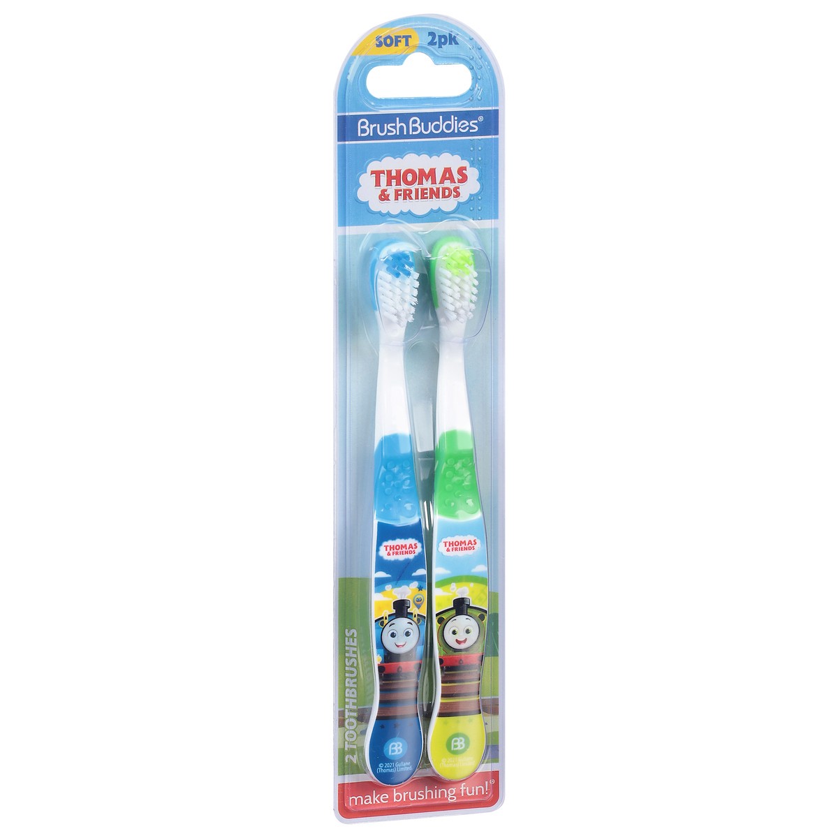 slide 3 of 9, BrushBuddies Soft Thomas & Friends Toothbrushes 2 ea, 2 ct