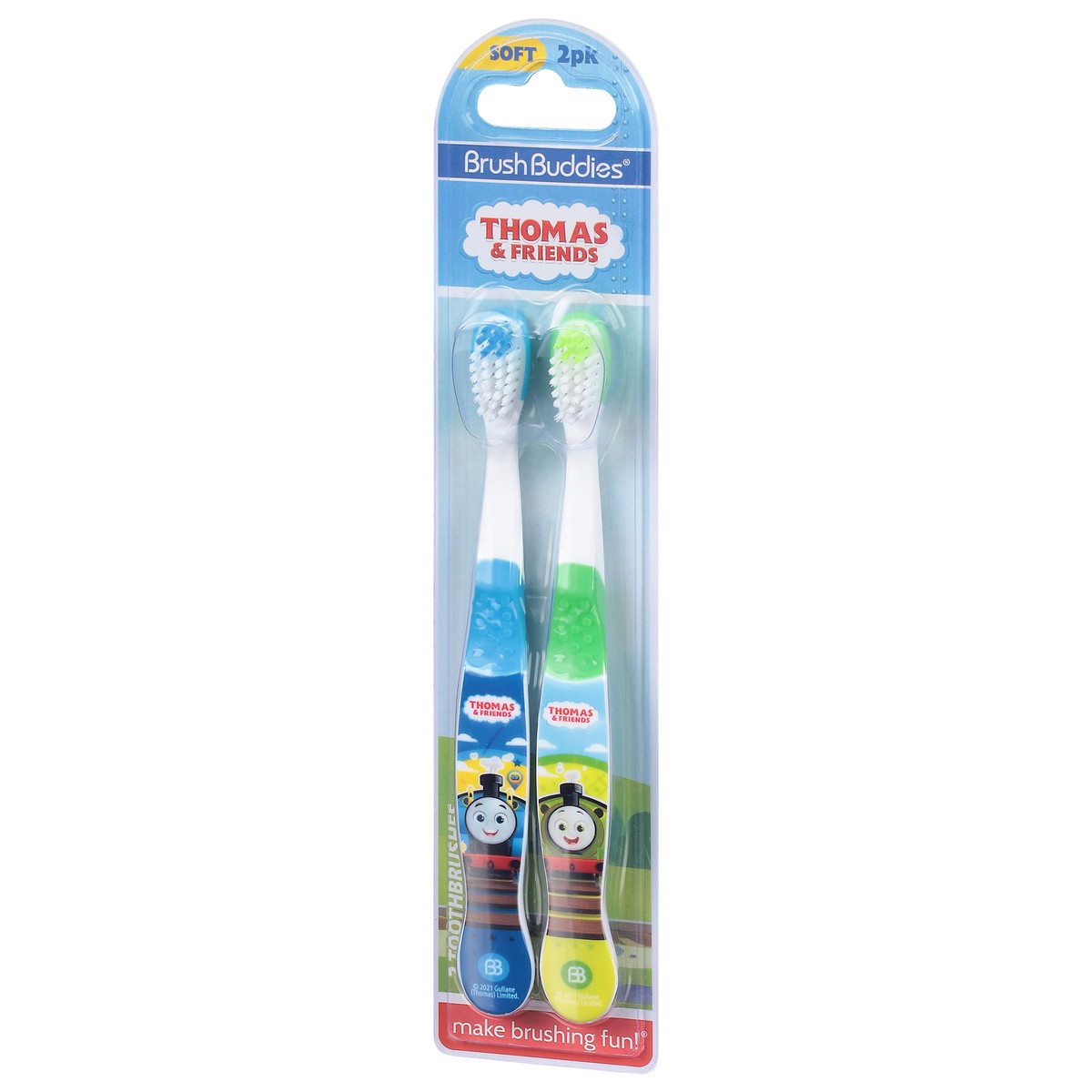 slide 2 of 9, BrushBuddies Soft Thomas & Friends Toothbrushes 2 ea, 2 ct