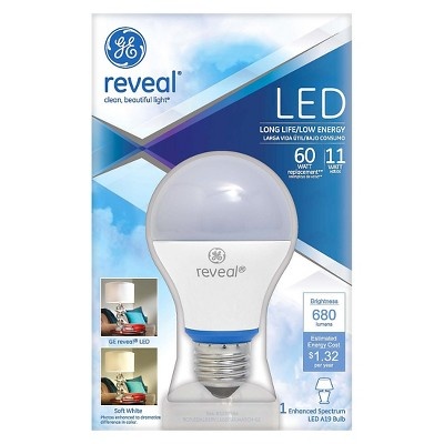 slide 1 of 1, GE Reveal 60-Watt LED Light Bulb, 1 ct