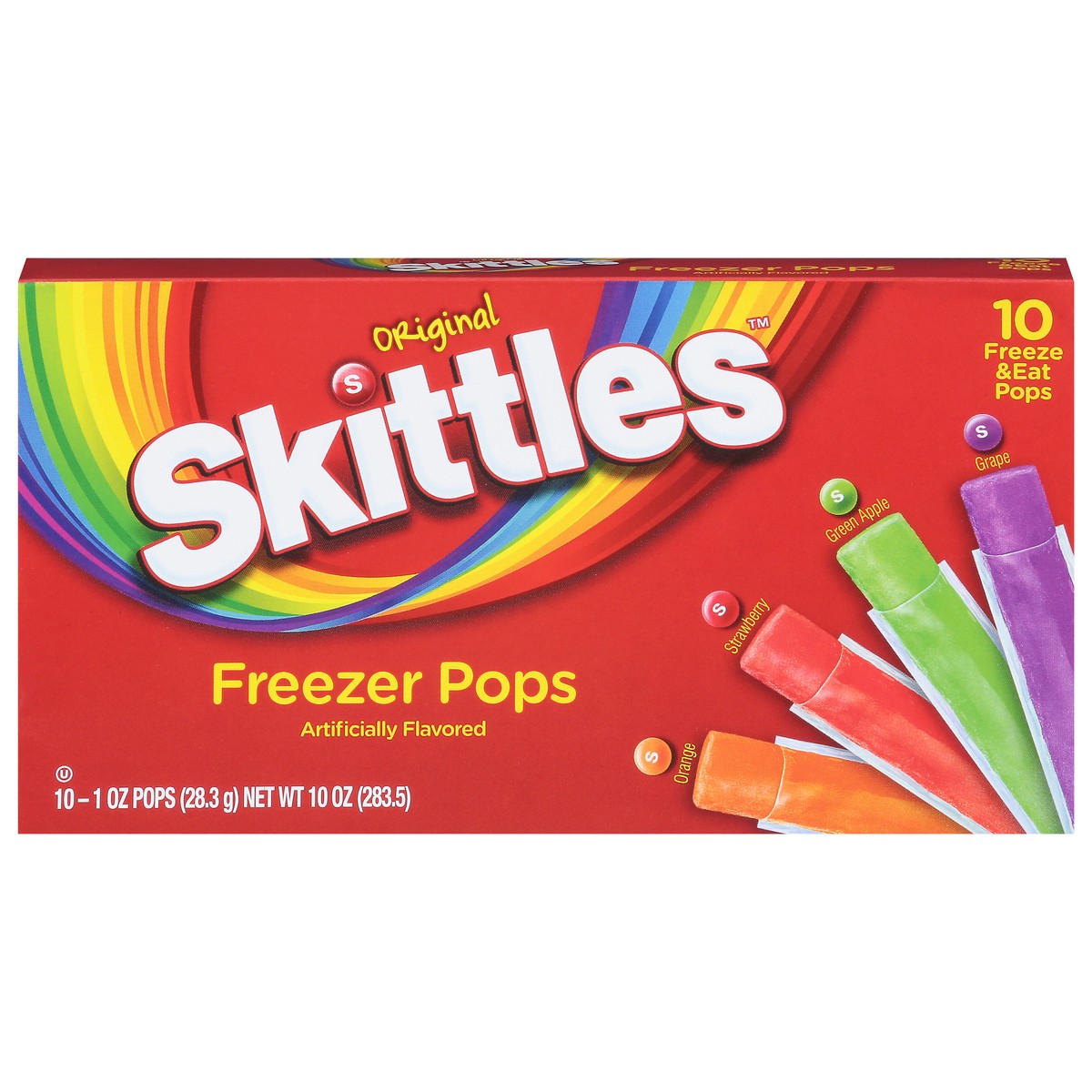 slide 1 of 9, Skittles Original Assorted Freezer Pops 10 - 1 oz Each, 10 ct