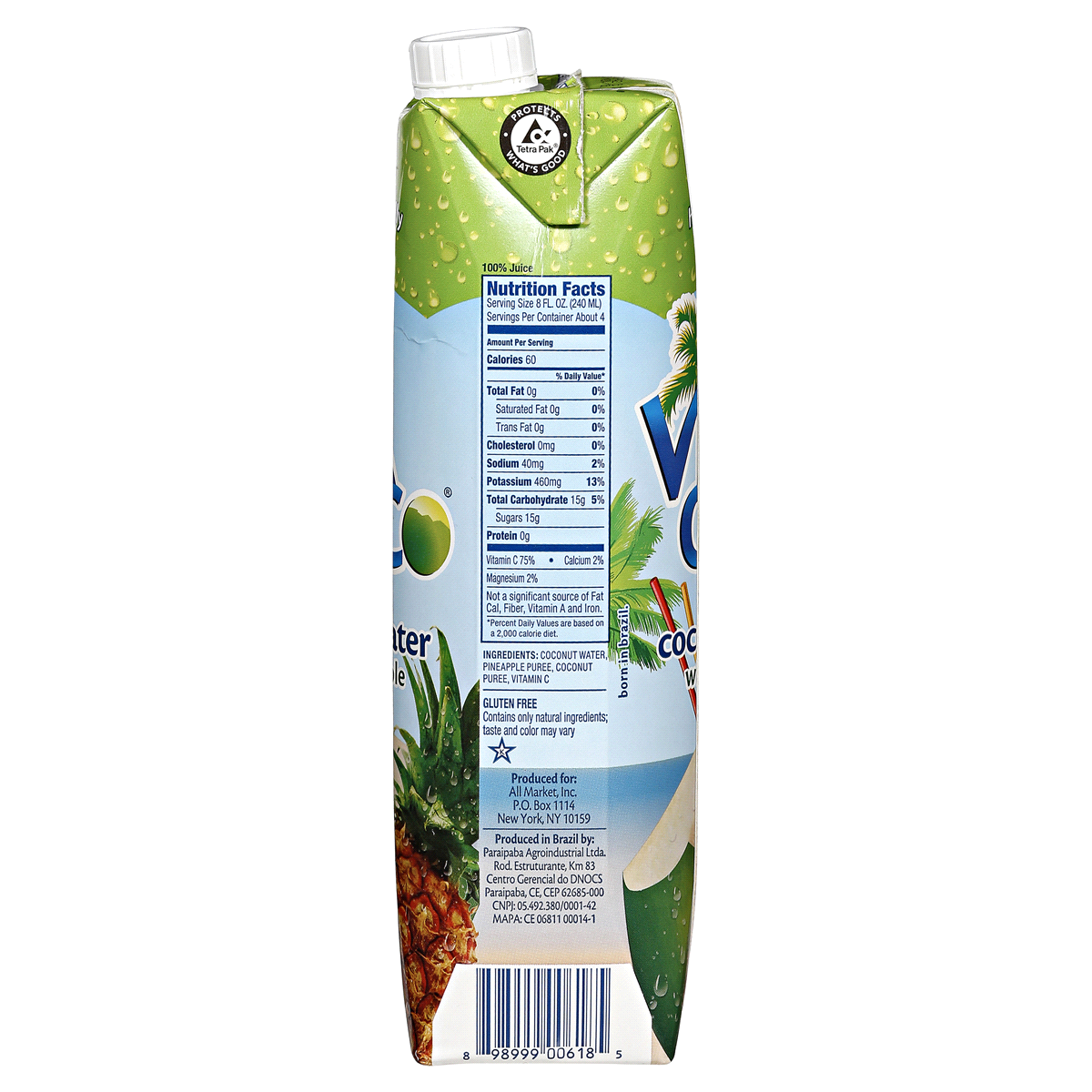 slide 2 of 3, Vita Coco Pineapple Coconut Water 33.8 fl oz, 33.8 oz