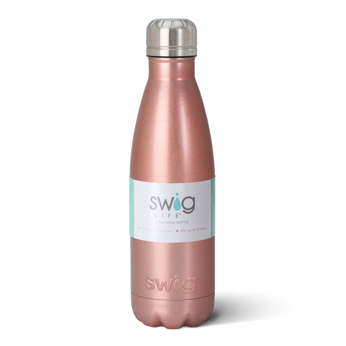 slide 1 of 1, Swig Rose Gold Water Bottle, 17 oz