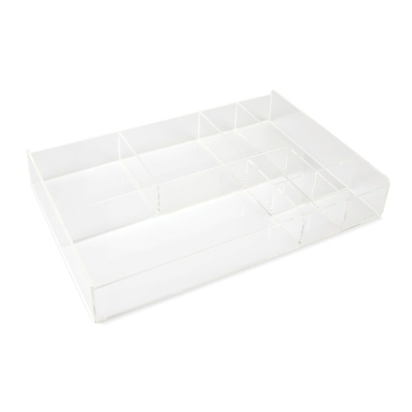 slide 1 of 3, Realspace 8-Compartment Desk Organizer, 2''H X 12-7/8''W X 8-3/4''D, Clear, 1 ct