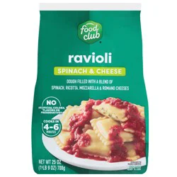 Food Club Spinach & Cheese Ravioli 25 oz