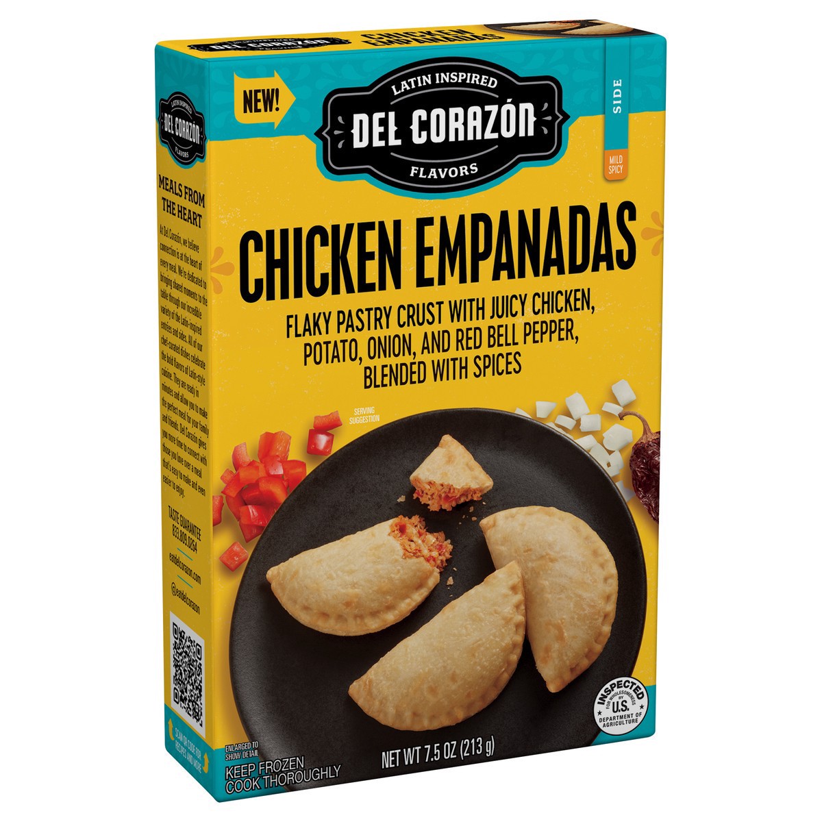slide 11 of 13, Del Corazon Del Corazón Chicken Empanadas, 7.5oz (Frozen), 7.5 oz