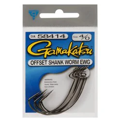 Gamakatsu Offset Shank Worm EWG Hooks - Size 4/0