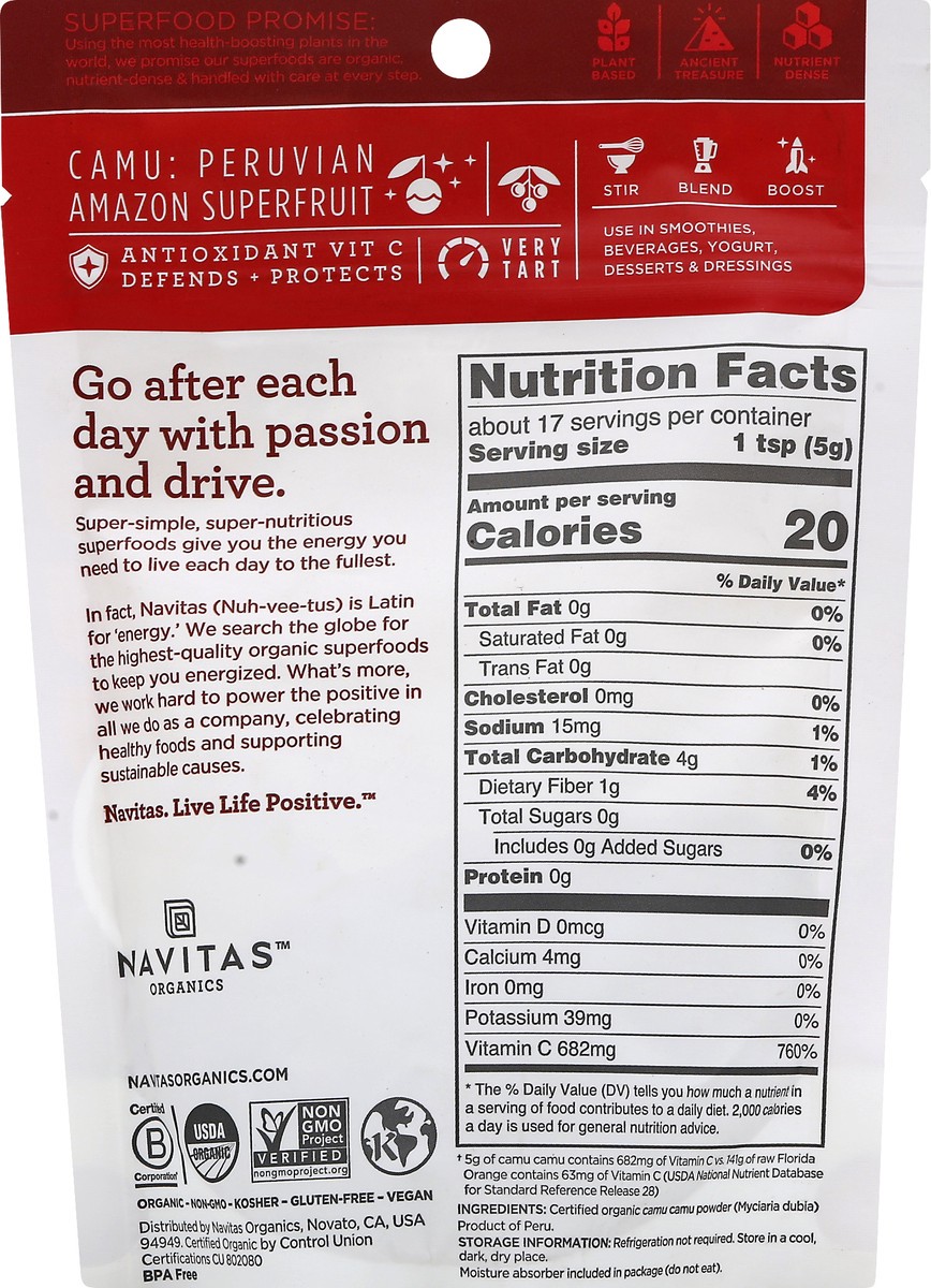 slide 8 of 12, Navitas Organic Camu Powder 3 oz, 3 oz