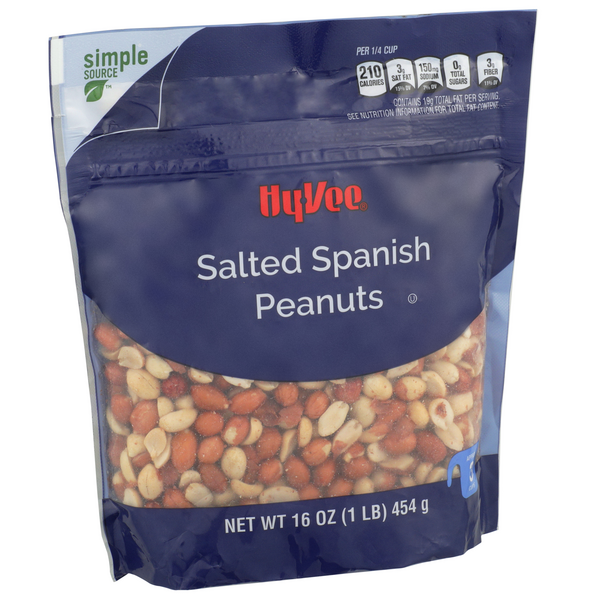 slide 1 of 1, Hy-vee Salted Spanish Peanuts, 16 oz