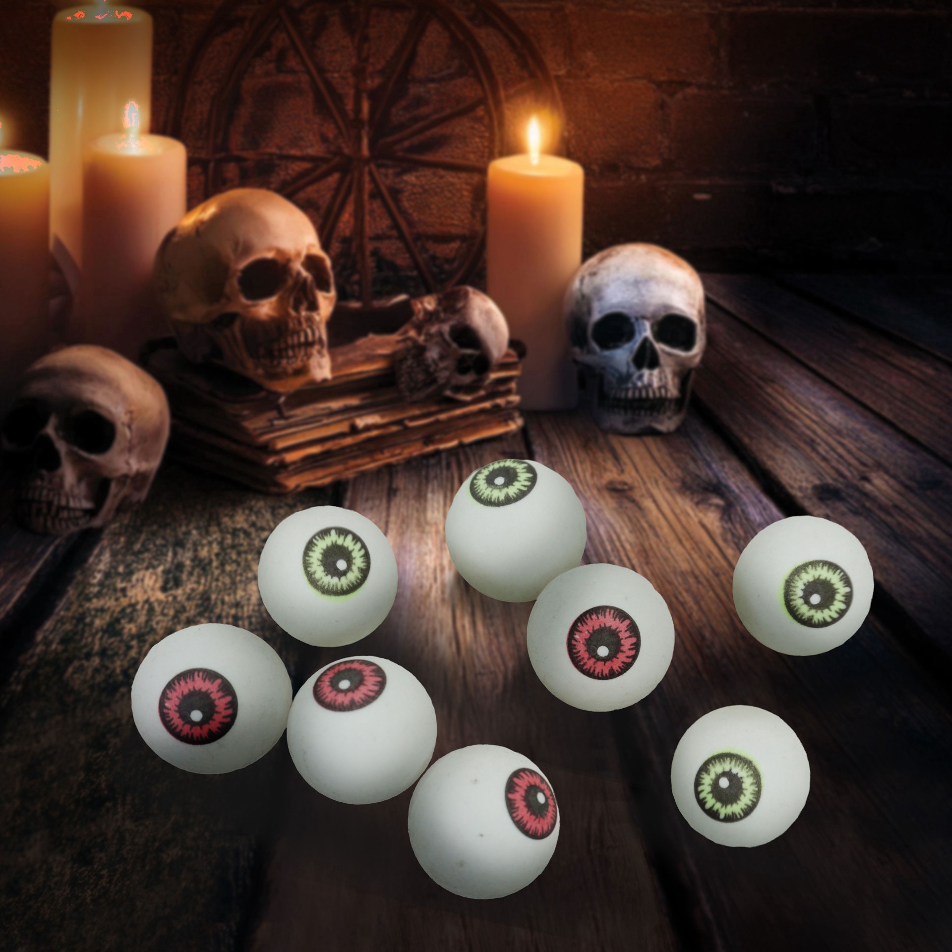 slide 2 of 3, 1.5" Red & Green Eye Balls, 8ct. By Ashland, 8 ct