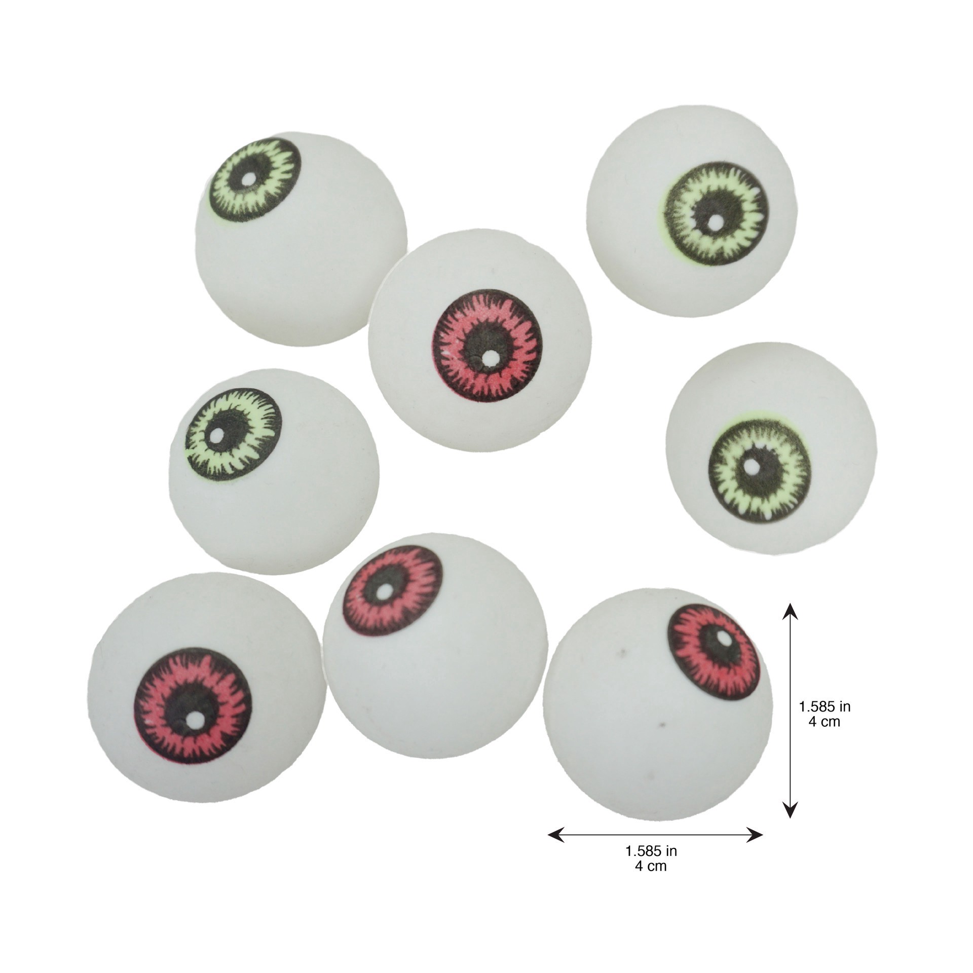 slide 3 of 3, 1.5" Red & Green Eye Balls, 8ct. By Ashland, 8 ct