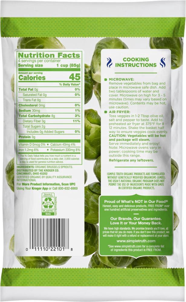 slide 2 of 2, Simple Truth Organic Brussels Sprouts, 12 oz