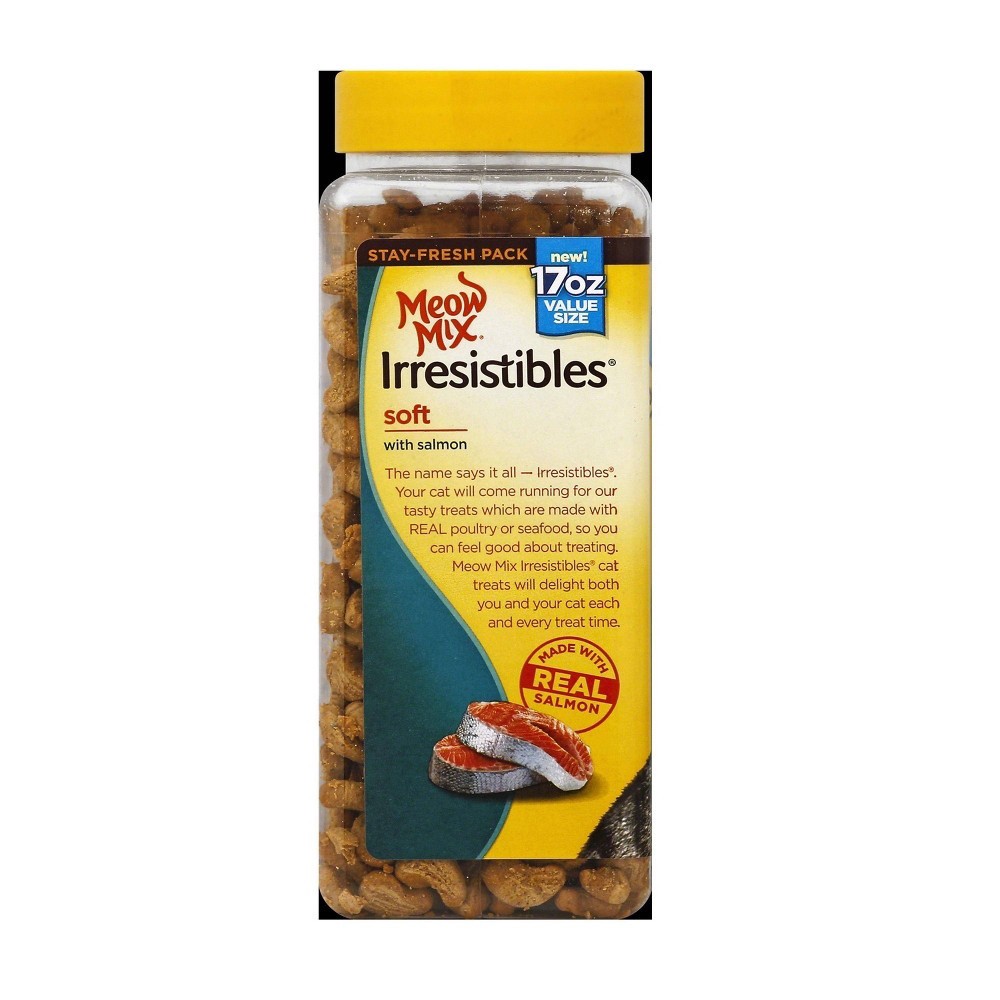 slide 2 of 3, Meow Mix Irresistibles with Salmon Soft Chewy Cat Treats - 17oz, 17 oz