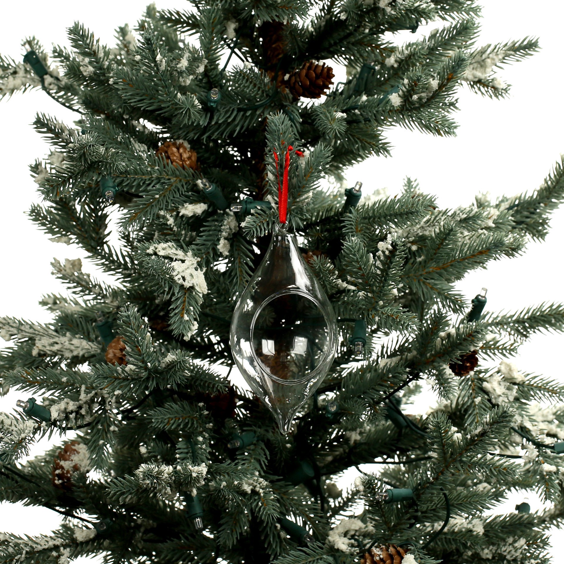 slide 2 of 3, 5.5" Diy Open Glass Teardrop Ornament By Make Market, 5.5 in