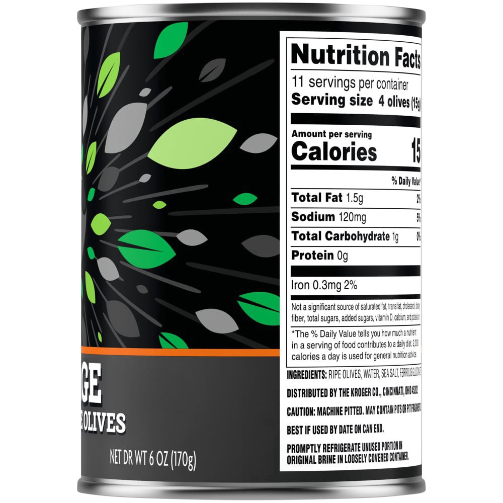 slide 4 of 4, Kroger Large Pitted Ripe Olives, 6 oz