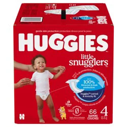 Huggies Little Snugglers Baby Diapers, Size 4 (22-37 lbs), 66 Ct