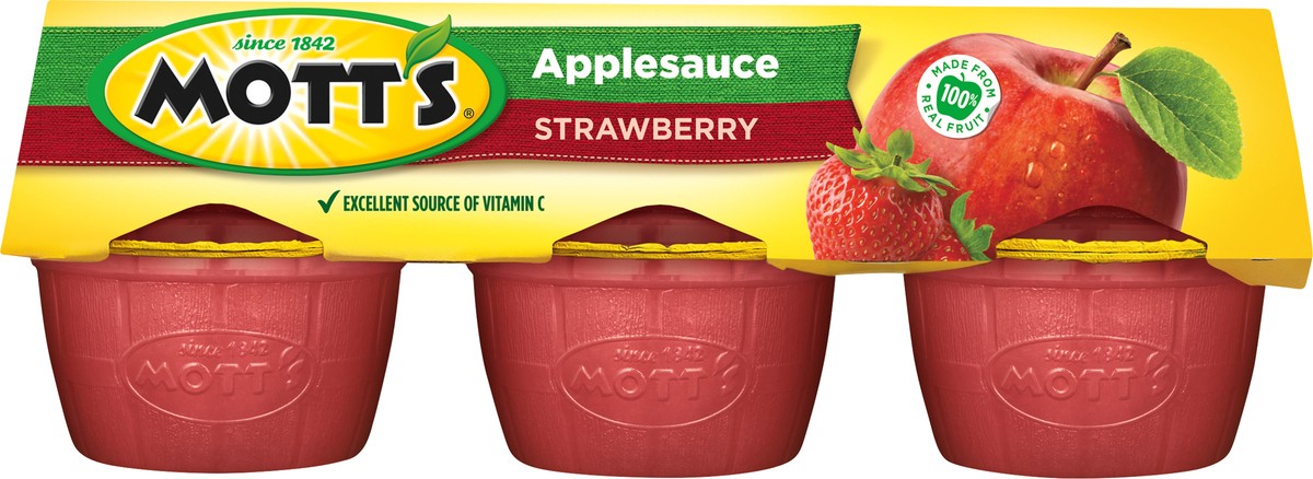 slide 2 of 2, Mott's 6 Pack Strawberry Applesauce 6 ea, 6 ct; 4 oz