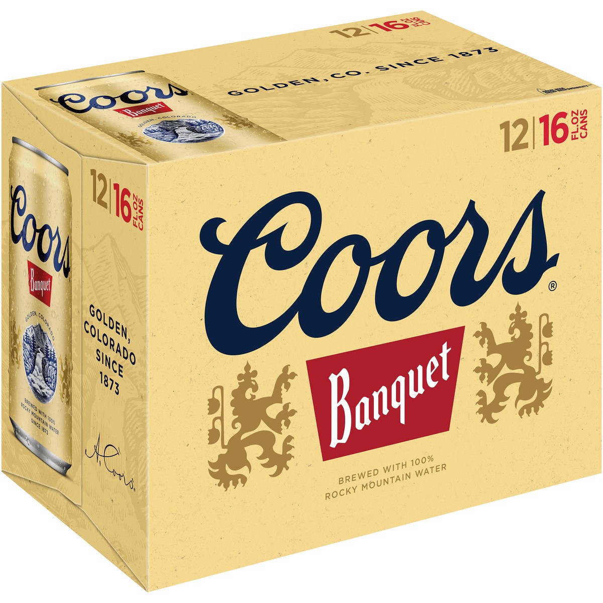 slide 9 of 9, Coors Banquet Lager Beer, 5% ABV, 12-pack, 16-oz beer cans, 384 oz