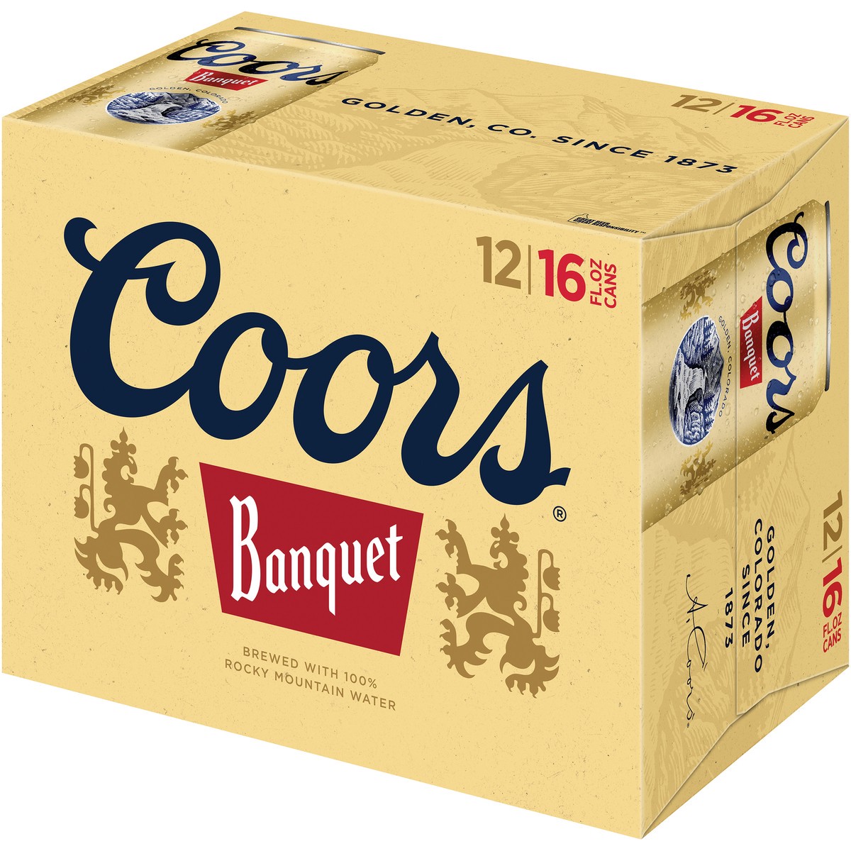 slide 2 of 9, Coors Banquet Lager Beer, 5% ABV, 12-pack, 16-oz beer cans, 384 oz