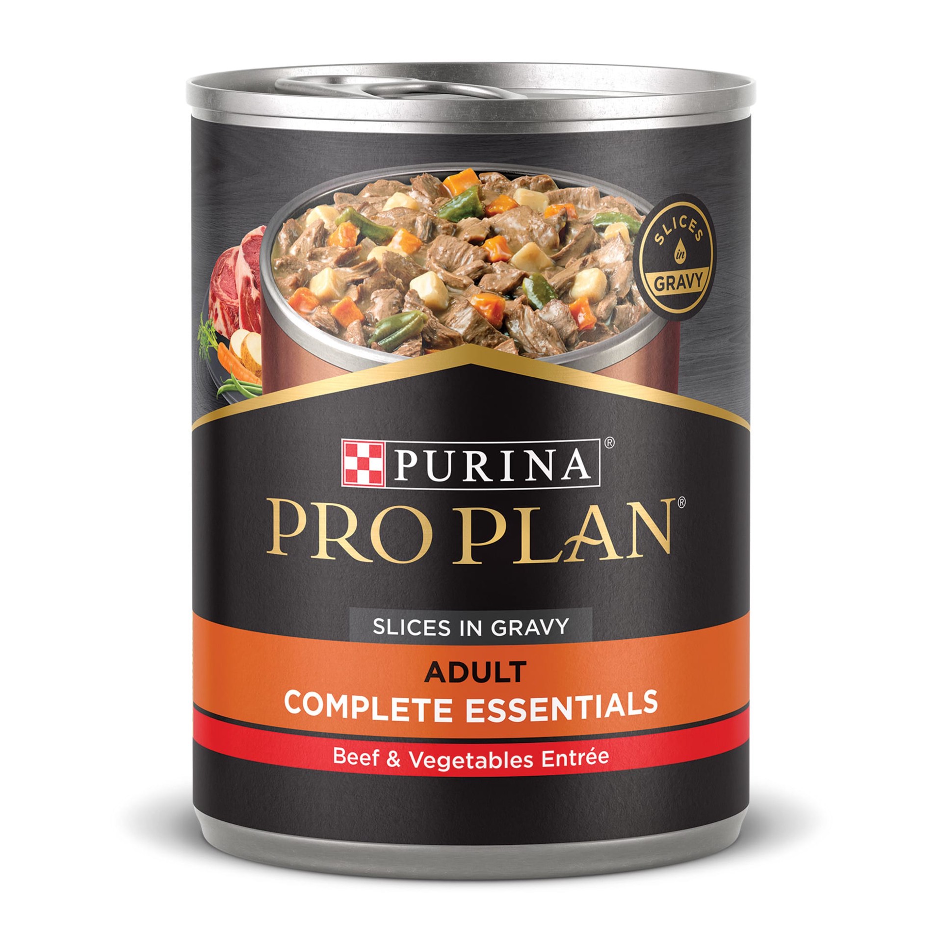 slide 1 of 8, Pro Plan Purina Pro Plan High Protein Dog Food Gravy, Slices in Gravy Beef and Vegetables Entree, 13 oz