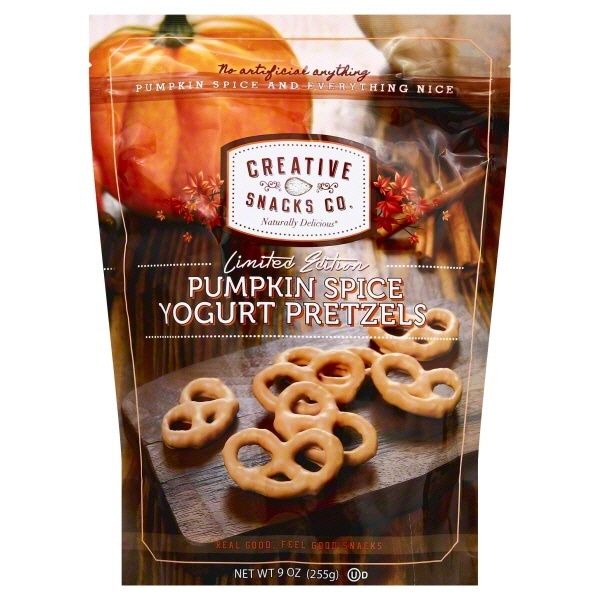 slide 1 of 1, Creative Snacks Co. Pumpkin Spice Pretzels, 9 oz