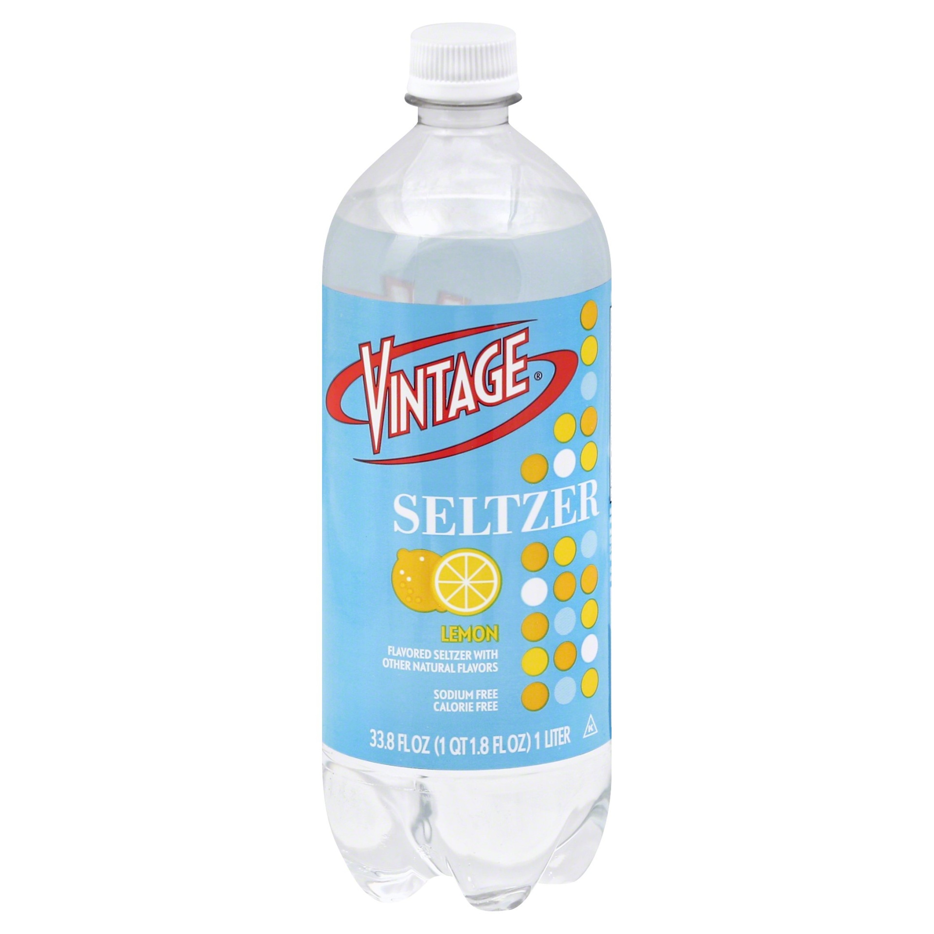 slide 1 of 4, Vintage Seltzer Lemon, 33.8 oz