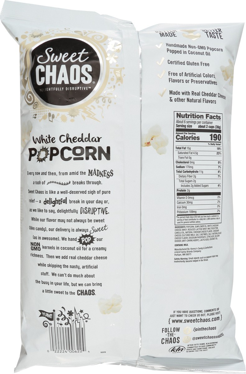 slide 9 of 13, Sweet Chaos White Cheddar Popcorn 6 oz, 6 oz